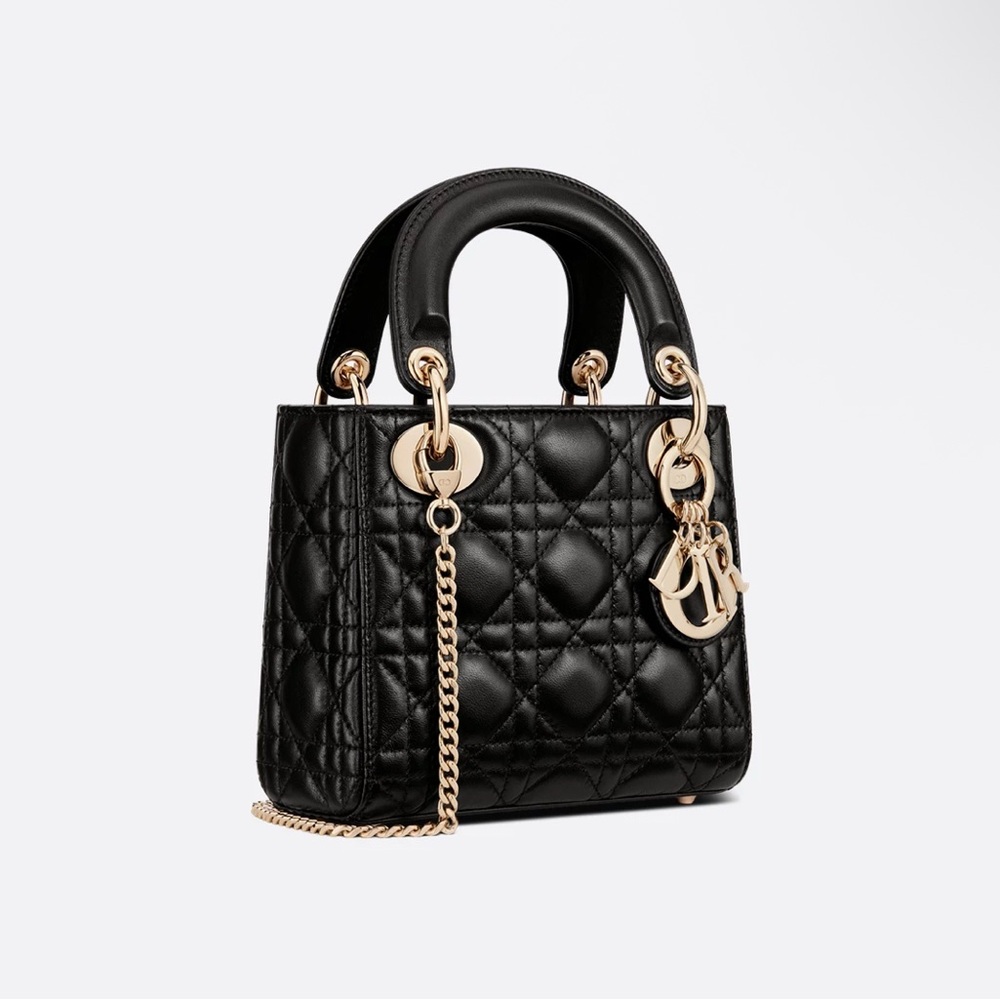 Dior Black and Gold Mini Bag with Quilted Design - Picture 2 of 5